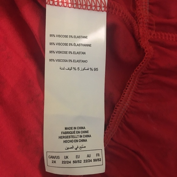 Michel Studio Red Peasant Top Size 2X - Picture 13 of 13